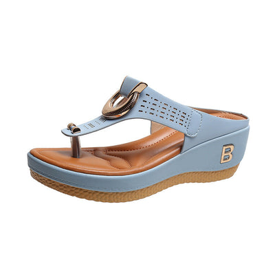 Alberte – Sommer-Keilabsatzschuhe – Offene Zehenpartie