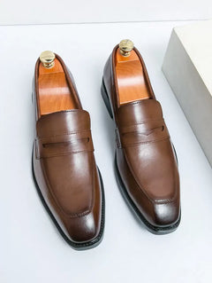 Carl – Herren Penny Loafer Leder Business Elegant in Braun