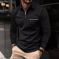 Bernard - Komfortables Langarmshirt in Schwarz