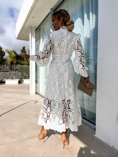 Pamella - Langes Patchwork-Kleid für Damen