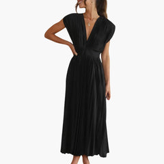 Elegantes Midikleid mit V-Ausschnitt - Damen Abendmode Farfetch in Schwarz
