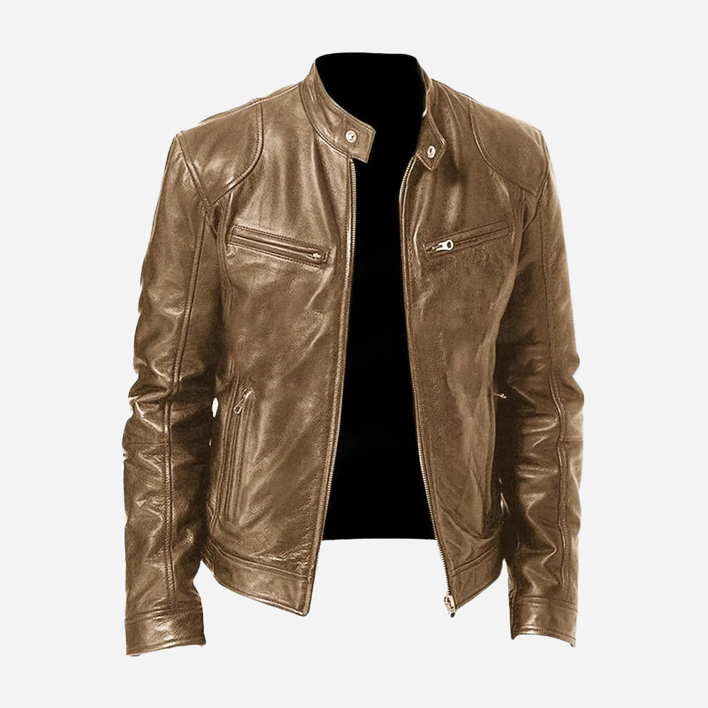 Norris - Lässige und schmal geschnittene Lederjacke für Herren