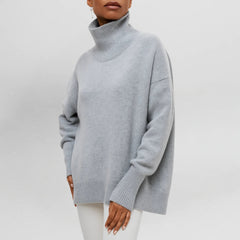 Stefanie™ | Strickpullover mit Rollkragen in Grau