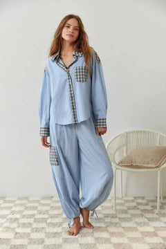 ELIN™ | Lose Pyjama-Set in Blau