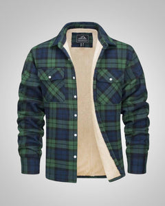 Marcel | Herren Sherpagefütterte Hemdjacke in Grün