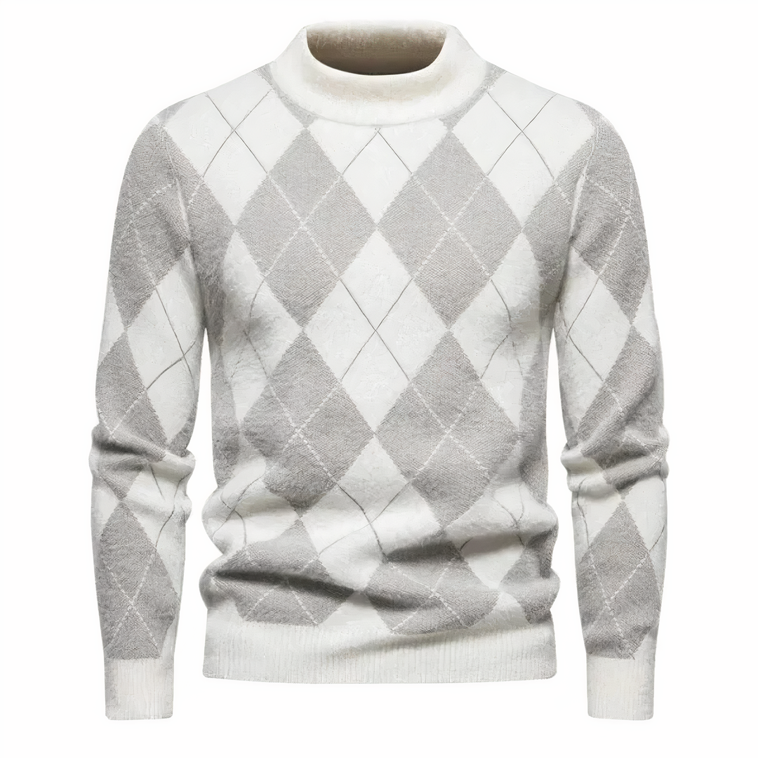 Arvid - Stehkragenpullover - Diamantmuster