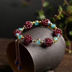Naturstein-Armband in Beerenfarbe in Blau