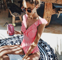 Doris® | Retro Badeanzug. Stilvoller Look für den Sommer in Rosa