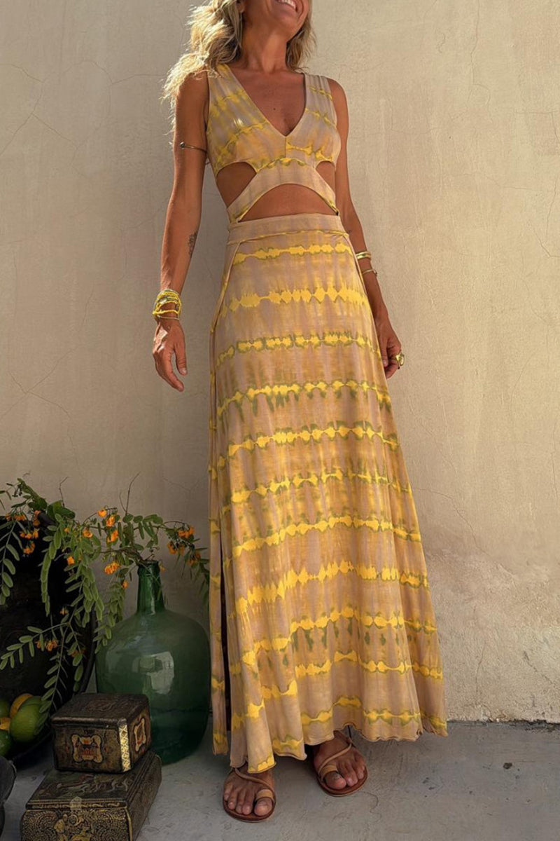 Sieglinde®️ | Maxi Chic Kleid mit Cut-Out-Details