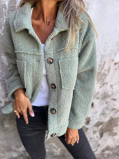 Jessica | Wollwestenjacke in Grün