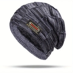 Zovian – Warm Gestrickte Mütze in Marineblau