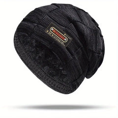 Zovian – Warm Gestrickte Mütze in Schwarz