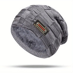 Zovian – Warm Gestrickte Mütze in Grau