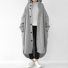 Cailyn - Bequemer langer Trenchcoat in Grau
