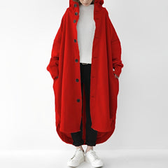 Cailyn - Bequemer langer Trenchcoat in Rot