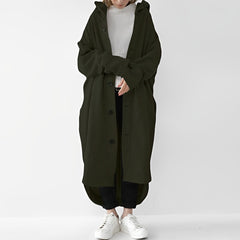 Cailyn - Bequemer langer Trenchcoat in Grün