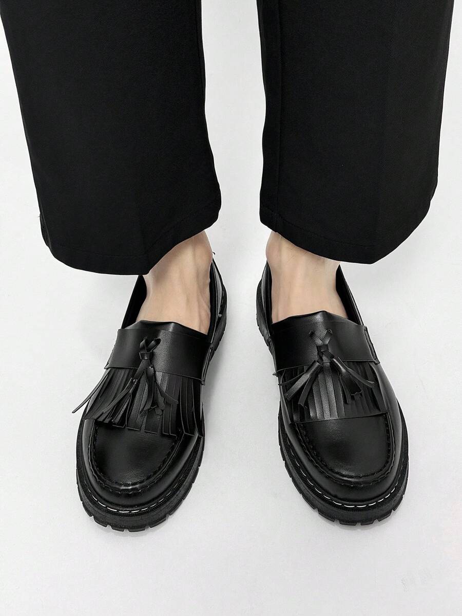 Christian – Slip-On Herrenschuhe Schwarz Leder Dicksohle