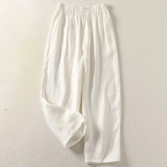 Wilina - Leichte Leinenhose in Weiß