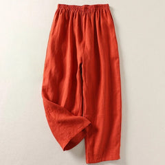 Wilina - Leichte Leinenhose in Orange