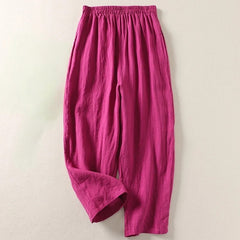 Wilina - Leichte Leinenhose in Rosa