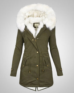 Nele | Damen Gefütterte Winter Parka Jacke in Grün