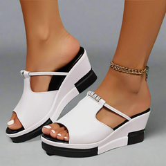 Zunfrida | Premium High Heels Orthopädische Sandalen in Weiß
