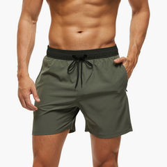 Schnelltrocknende Stretchshorts für Herren - Ideal für Sport & Freizeit in Armee grün schwarz
