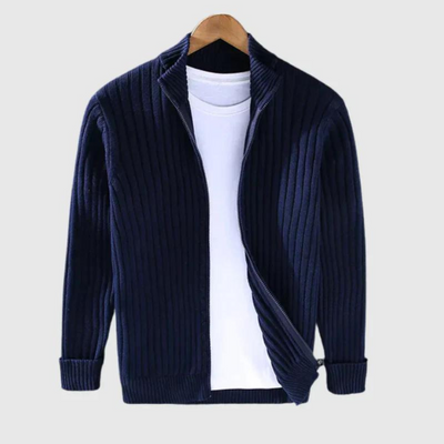 Jericho - Gerippter Cardigan - Rollkragenstil