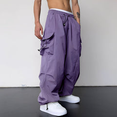 Kaleb - Aktuelle weite Cargohose in Lila