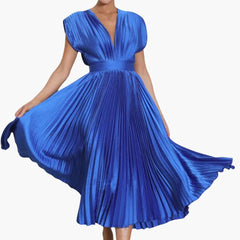 Elegantes Midikleid mit V-Ausschnitt - Damen Abendmode Farfetch in Blau