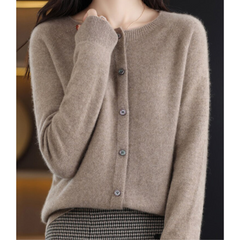 Olivia - Cardigan aus weicher Kaschmirwolle in Braun