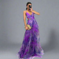 Valtruda | Luftiges Maxikleid mit Wow-Effekt in Lila