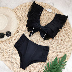 Daphne® | Rüschen-Bikini-Set in Schwarz