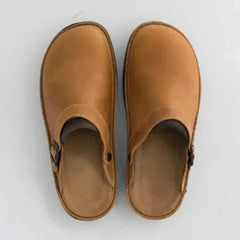 Yani - Orthopädische Lederpantoffeln für Herren in Beige