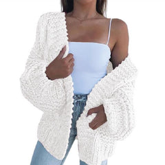 DICKES MOHAIR CARDIGAN | WEICH, WARM, STILVOLL in Weiß