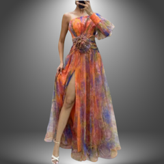 Nana | Elegantes Handgefertigtes Damenkleid in Orange