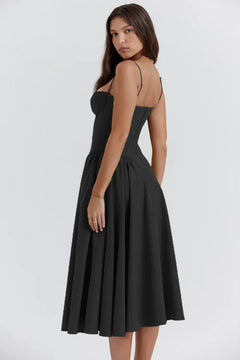 Johanna - Damen Armloses Midikleid in Schwarz