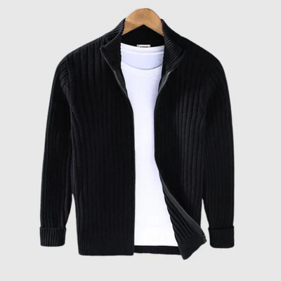 Jericho - Gerippter Cardigan - Rollkragenstil