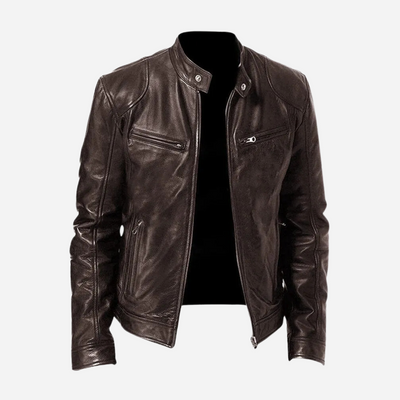 Norris - Lässige und schmal geschnittene Lederjacke für Herren