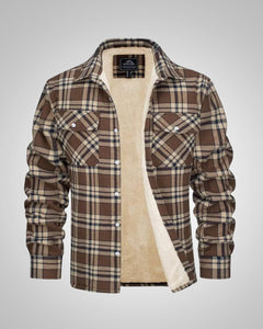 Marcel | Herren Sherpagefütterte Hemdjacke in Khaki