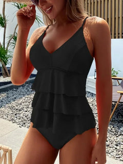 Madeline® | Eleganter Badeanzug in Rauchiges Schwarz