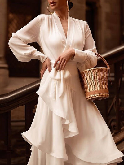 Clara - Langärmeliges Wickelkleid Für Frauen