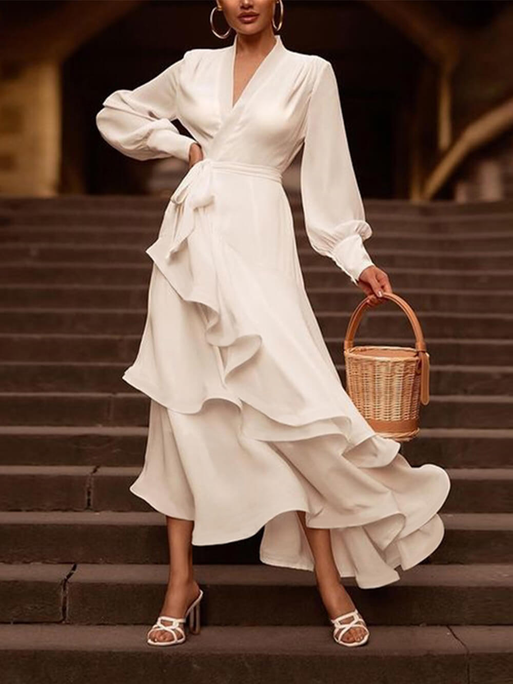 Clara - Langärmeliges Wickelkleid Für Frauen