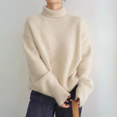 Karley | Weicher Rollkragenpullover aus Strick in Beige