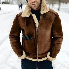 ALFRED - WINTER-NORDLEDERJACKE in Braun