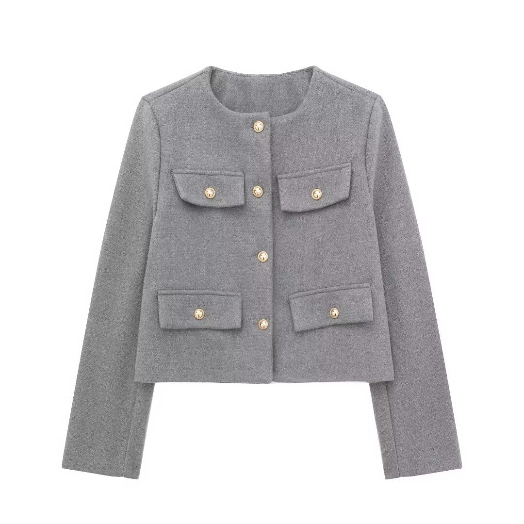 Cove - Lässiger Kurzmantel mit Besatz für Damen