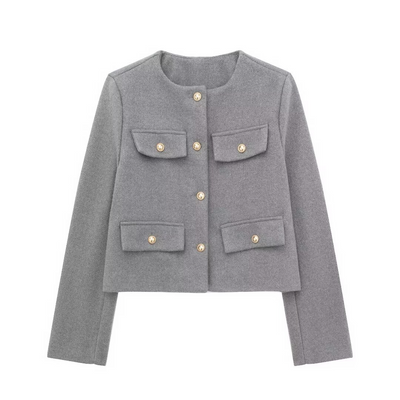 Cove - Lässiger Kurzmantel mit Besatz für Damen