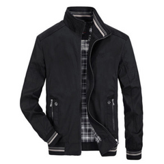 Sommerjacke mit Reissverschluss und Taschen für Männer in Schwarz