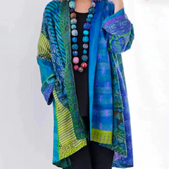 Damen Jahrgang Mehrfarbig Strickjacke | Lässig in Blau