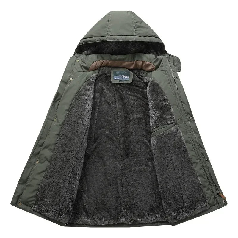 Warme Winterjacke mit Kapuze für Männer